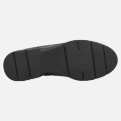 Botines confort en piel metalizada bronce y nobuck marrón