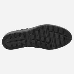 Botines confort en piel negra con adorno de hebilla