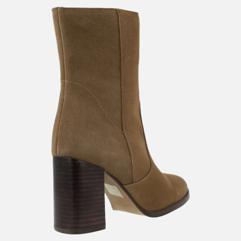 Botines de ante para mujer con tacón alto