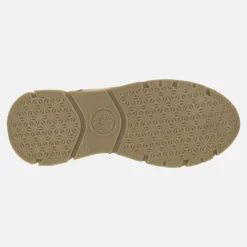 Botines de cordones acolchados multimaterial para mujer