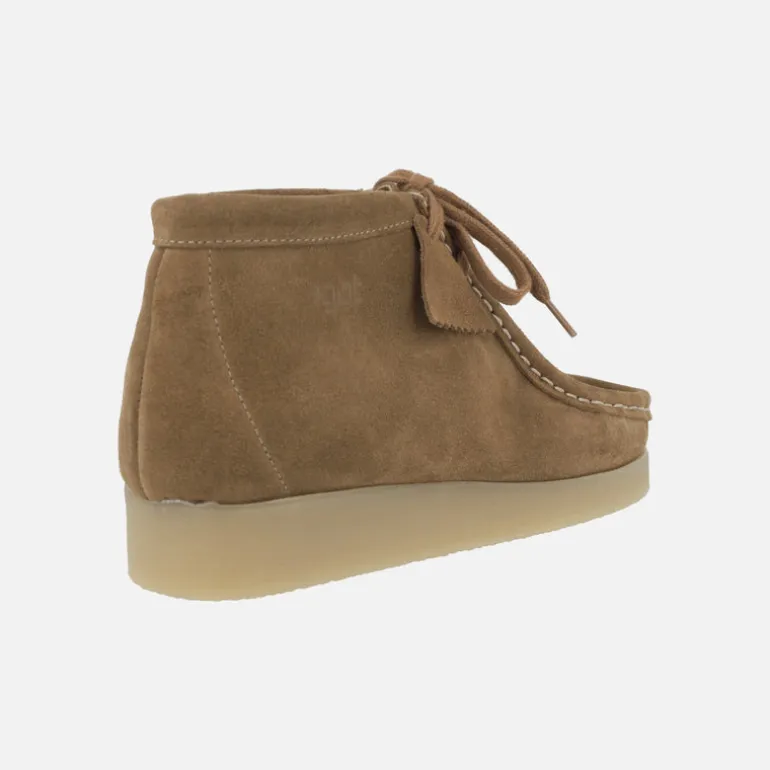 Botines de cordones en piel serraje estilo wallabee