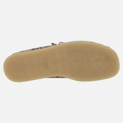 Botines de cordones en piel serraje leopardo estilo wallabee