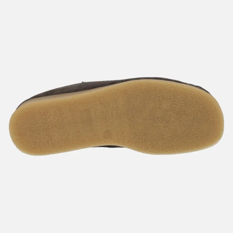 Botines de cordones en piel serraje estilo wallabee