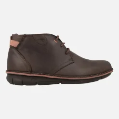 Botines de cordones para hombre Alfa F0701 en piel engrasada marrón