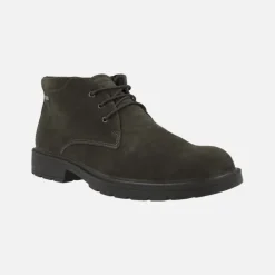 Botines de cordones para hombre en serraje marrón con membrana GORE-TEX