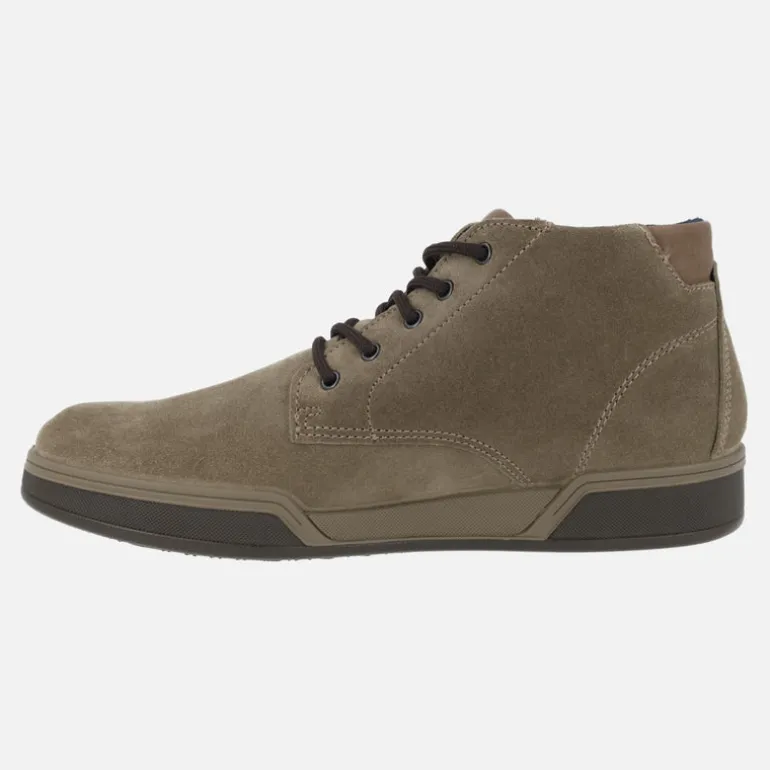 Botines de cordones para hombre en serraje taupe con membrana Gore-tex