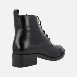 Botines de cordones para mujer en piel negra Funchal