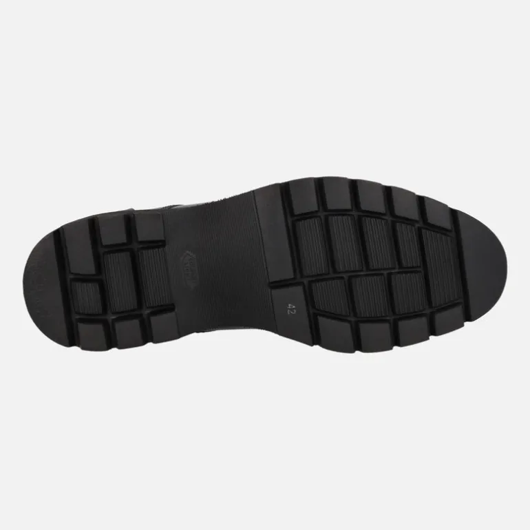 Botines de cordones para hombre en antik negro con talón y puntera mates