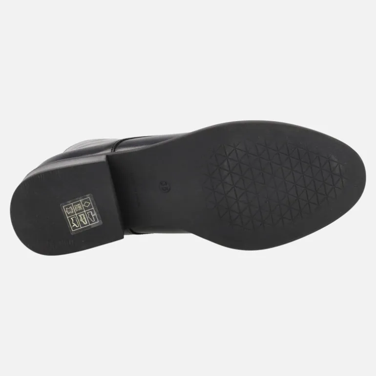 Botines de cordones para mujer en piel negra Funchal