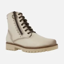 Botines de cordones y cremallera exterior para mujer