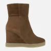 Botines de cuña alta Elidea Wedge en serraje camel