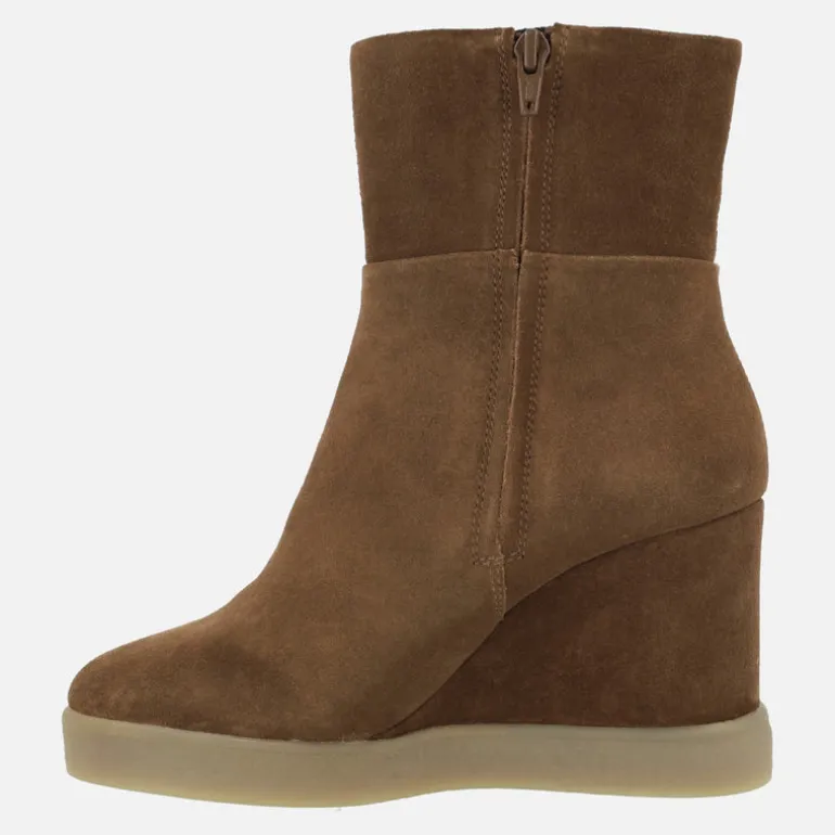 Botines de cuña alta Elidea Wedge en serraje camel