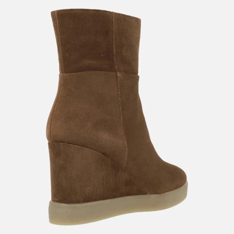 Botines de cuña alta Elidea Wedge en serraje camel