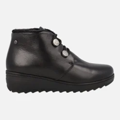 Botines de piel con elásticos y forro de pelo