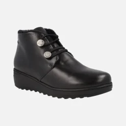 Botines de piel con elásticos y forro de pelo