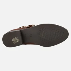 Botines de piel con hebillas y cremallera lateral
