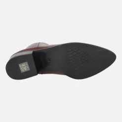 Botines de piel con tacón medio y cremallera trasera