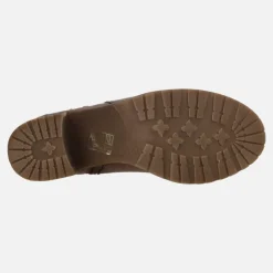 Botines de piel con tacón de goma y adorno de nudo