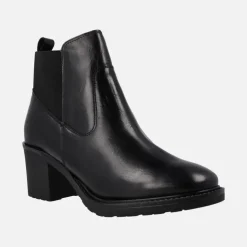 Botines de piel con trasera de tejido elástico