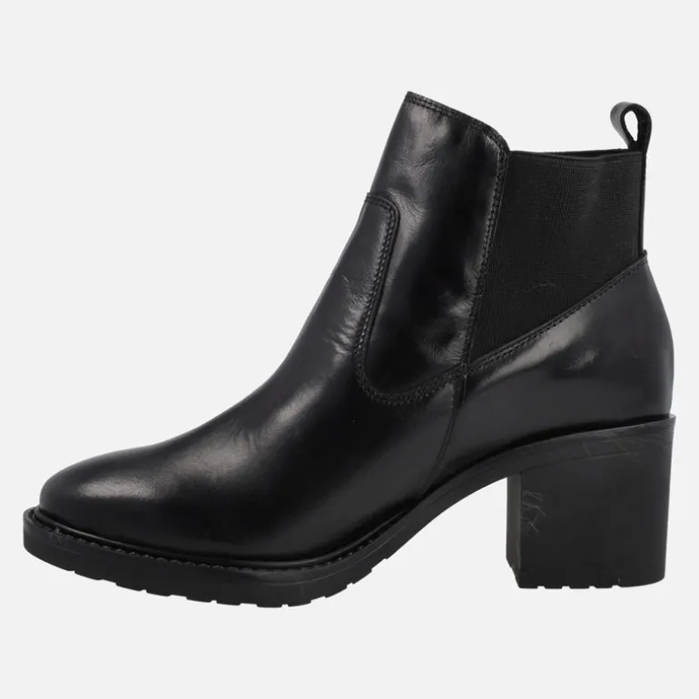 Botines de piel con trasera de tejido elástico