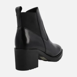 Botines de piel con trasera de tejido elástico