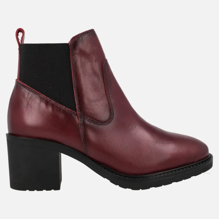 Botines de piel con trasera de tejido elástico