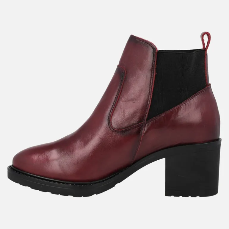 Botines de piel con trasera de tejido elástico