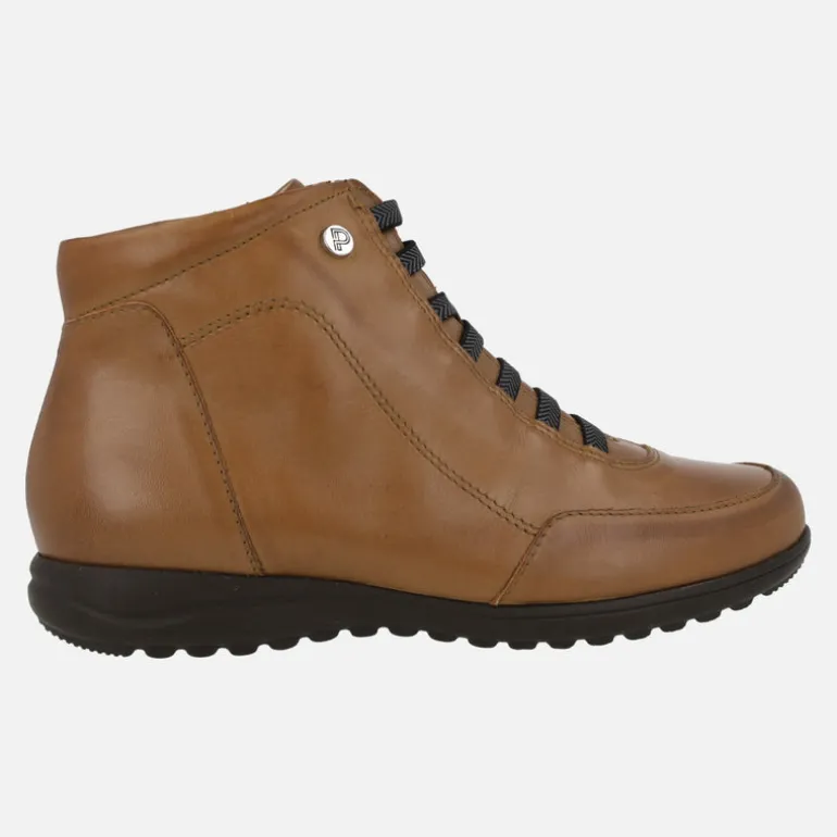 Botines de piel de estilo deportivo con cordones elásticos