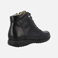 Botines de piel de estilo deportivo con cordones elásticos