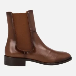 Botines de piel estilo chelsea para mujer