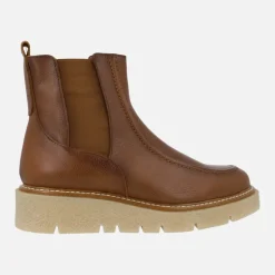 Botines de piel estilo chelsea con plataforma de goma