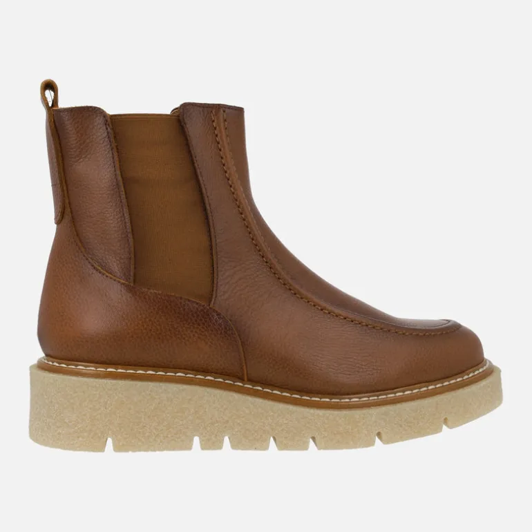 Botines de piel estilo chelsea con plataforma de goma