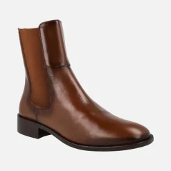 Botines de piel estilo chelsea para mujer