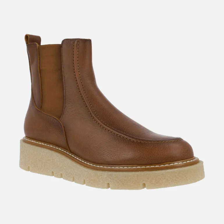 Botines de piel estilo chelsea con plataforma de goma