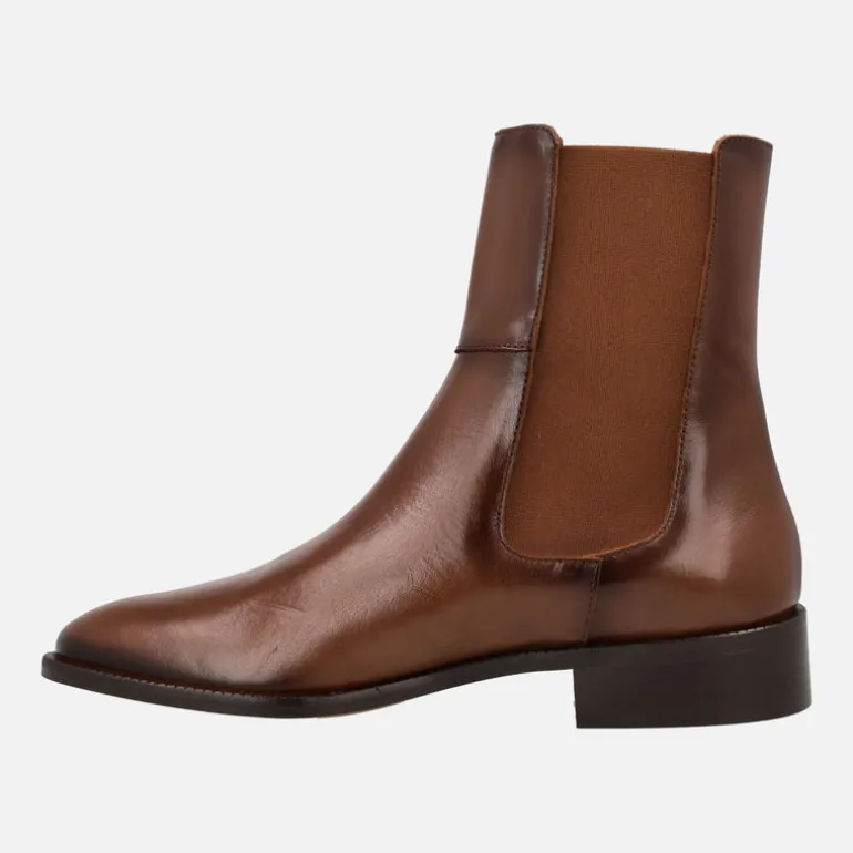 Botines de piel estilo chelsea para mujer