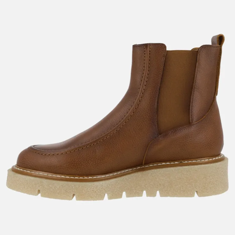 Botines de piel estilo chelsea con plataforma de goma