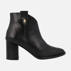 Botines de piel negra Guiomar para mujer con tacones de 8 cms