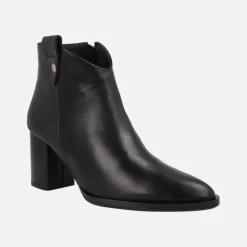 Botines de piel negra Guiomar para mujer con tacones de 8 cms