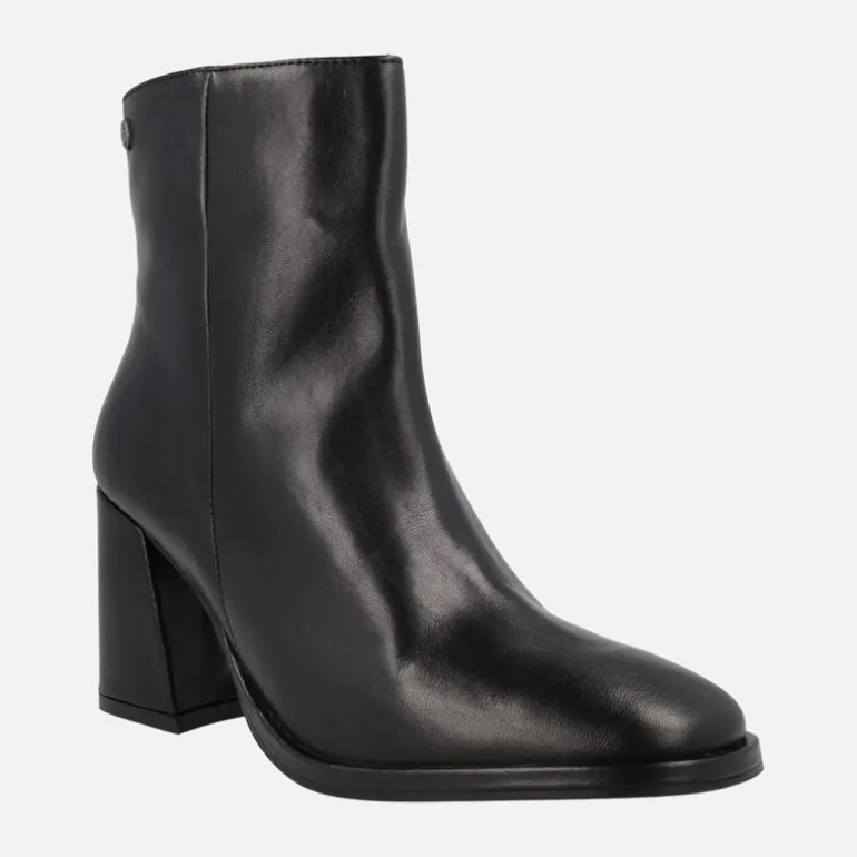 Botines de piel para mujer con tacones de 8 cms