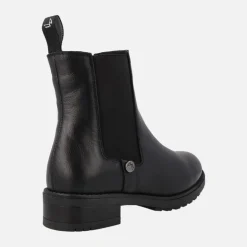 Botines de piel para mujer con adorno de elástico