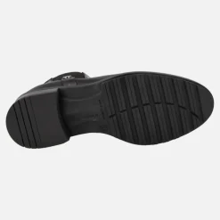 Botines de piel para mujer con adorno de elástico