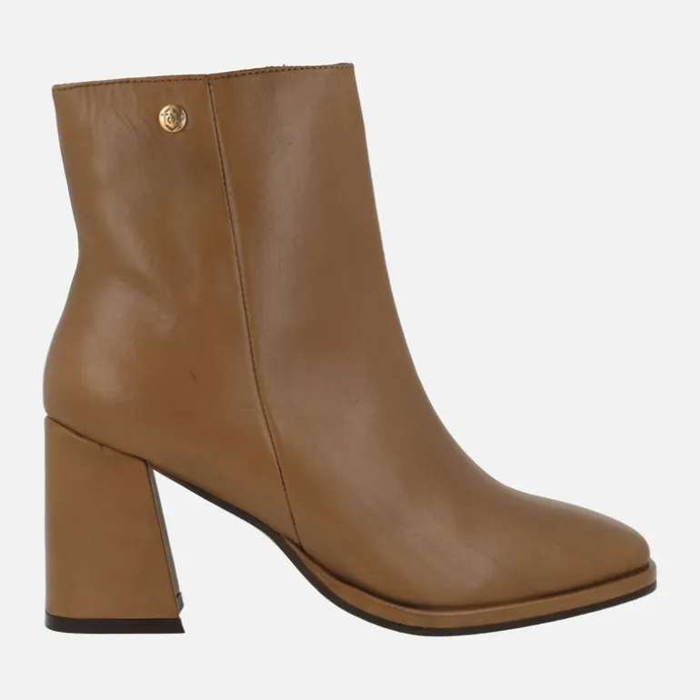 Botines de piel para mujer con tacones de 8 cms