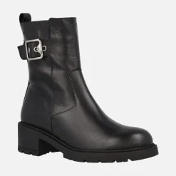 Botines de piel para mujer Wonders con adorno de hebilla