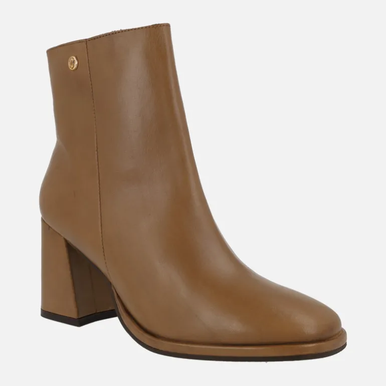 Botines de piel para mujer con tacones de 8 cms