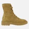 Botines de serraje con cordones y cremallera lateral