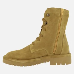 Botines de serraje con cordones y cremallera lateral