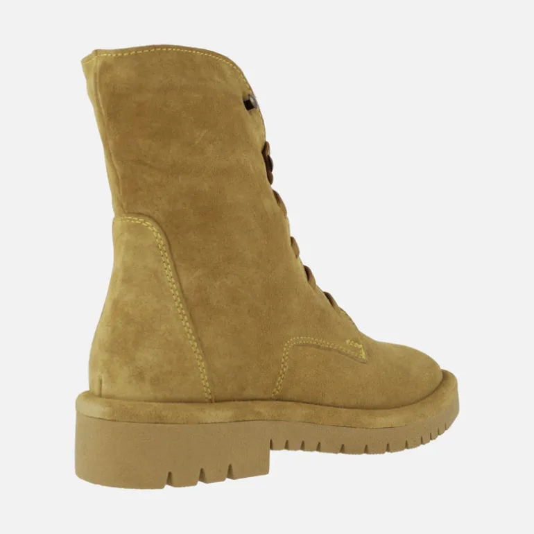 Botines de serraje con cordones y cremallera lateral