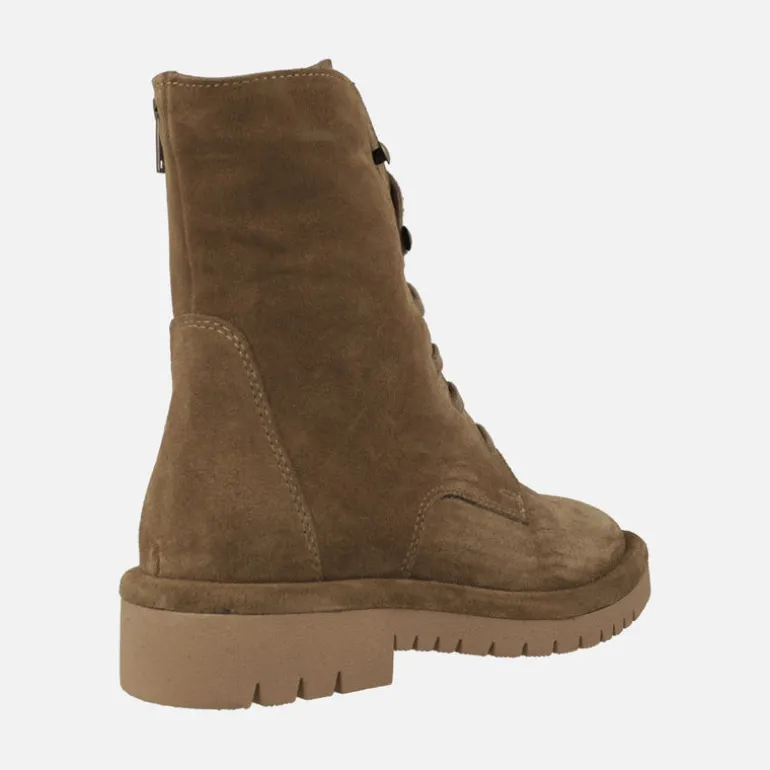 Botines de serraje con cordones y cremallera lateral