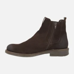 Botines de serraje para hombre estilo chelsea con cremallera