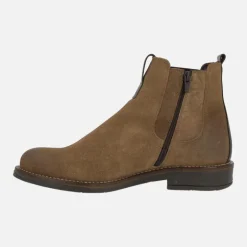 Botines de serraje para hombre estilo chelsea con cremallera